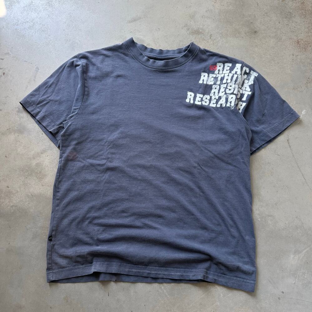 Vintage Y2K Rip Curl Surf Skater Faded Retro Blue Graphic T-shirt Size Medium